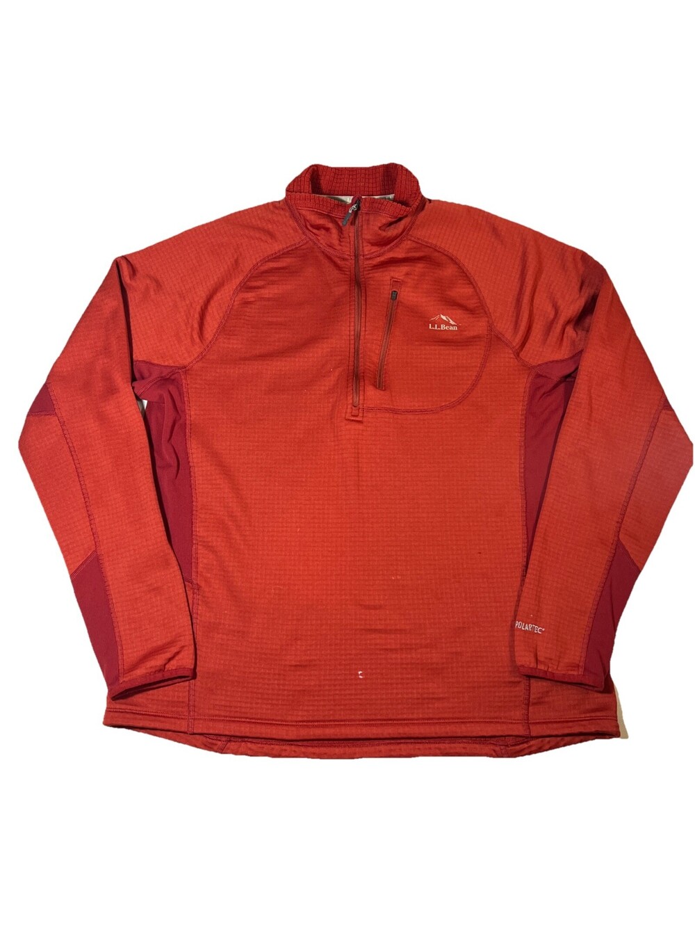 L.L. Bean Slightly Fitted 1/4 Zip Pullover Mens Large Red Thermal Base Layer